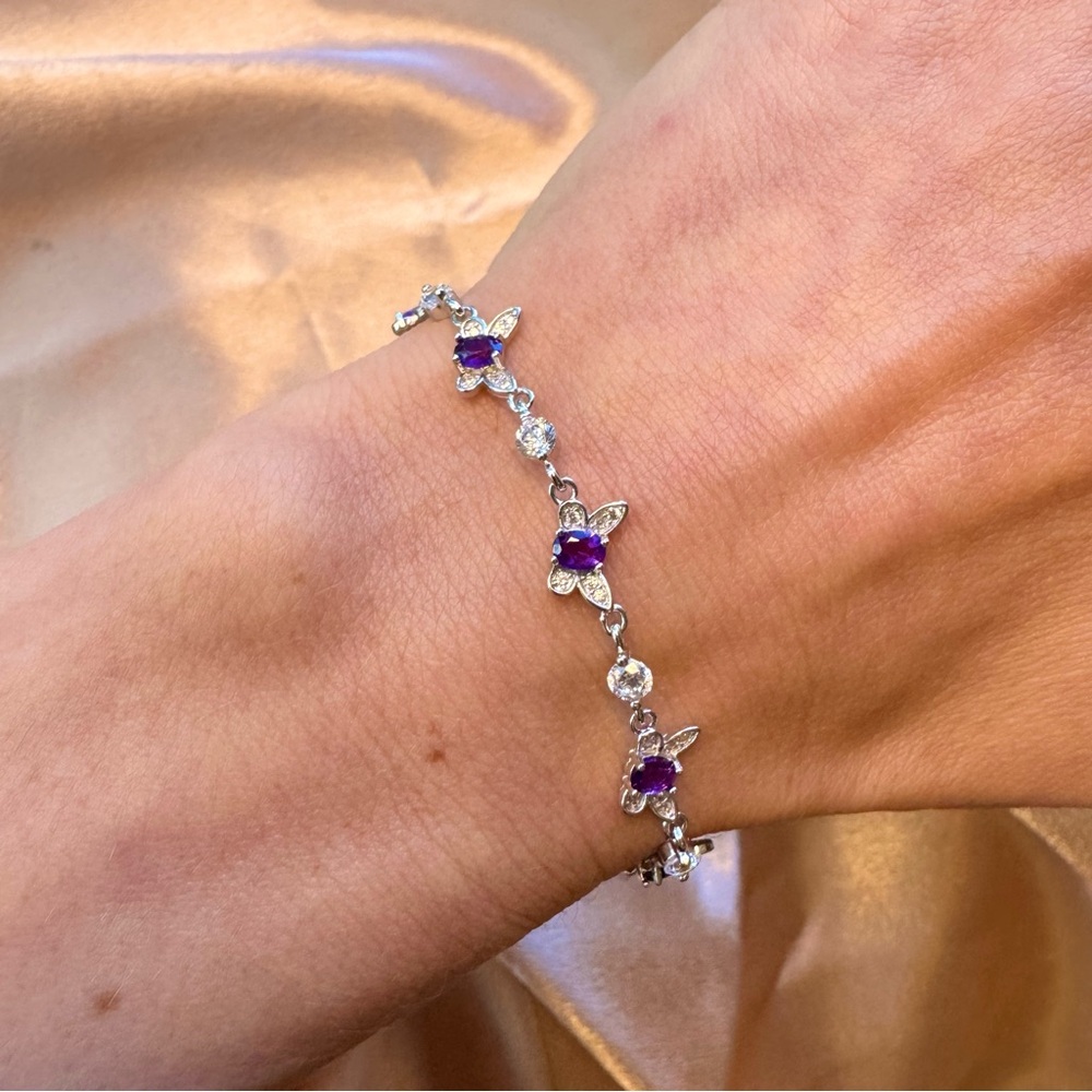 Amethyst Butterfly Bracelet - Picture 2 of 3